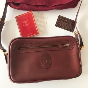 Cartier Shoulder Bag Authentic Vintage Gol…